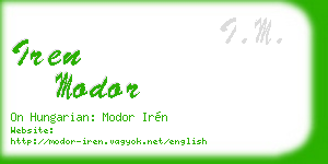 iren modor business card
