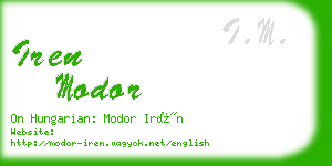 iren modor business card